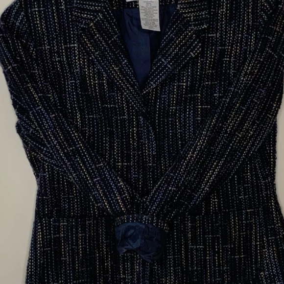 Sag Harbor Petite Womens Size 8P Blue Rainbow Speckled Snap Blazer Jacket - Picture 1 of 9